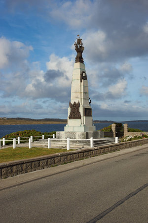 Memorial in Stanley, capital of the Falkland Islands, to the First World War naval battle fought on 8 December 1914 between of the United Kingdom and Germany.のeditorial素材