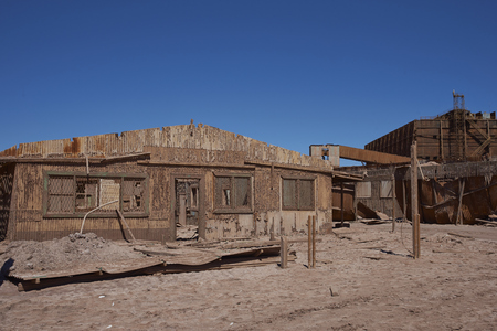 Pedro de Valdivia, Antofagasta Region, Chile - August 19, 2017: Derelict nitrate mining town of Pedro de Valdivia in the Atacama Desert of northern Chileのeditorial素材