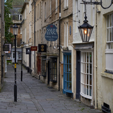 Bath, England, United Kingdom - October 3, 2021: Historic buildings in the heart of the UNESCO World...