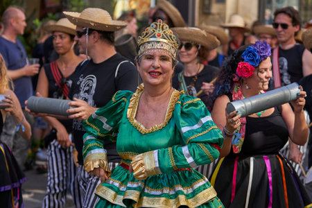 Bath, England, United Kingdom - 9 July 2022: Annual carnival returns to the streets of the historic...
