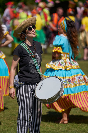 Bath, England, United Kingdom - 9 July 2022: Annual carnival returns to the streets of the historic...