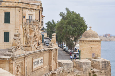 Valetta, Malta - June 6, 2023: Victoria Gate leading into the historic city of Valetta in Maltaのeditorial素材
