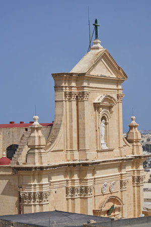 Victoria, Gozo, Malta - June 9, 2023: Historic Cathedral of the Assumption in the fortified citadel of Victoria on the island of Gozo in Malta.のeditorial素材