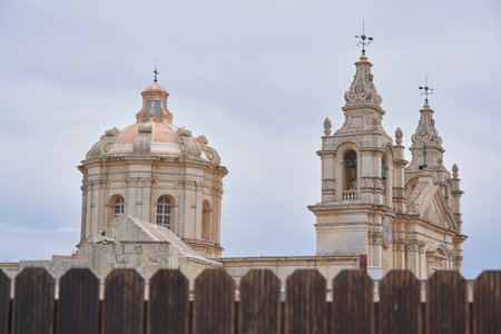 Rabat, Malta - June 10, 2023: Historic St Pauls Cathedral inside the ancient fortified city of Rabat in Maltaのeditorial素材