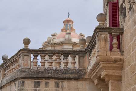 Rabat, Malta - June 10, 2023: Historic St Pauls Cathedral inside the ancient fortified city of Rabat in Maltaのeditorial素材