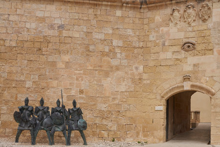 Valetta, Malta - June 11, 2023: Entrance to the inner sanctuary of St Elmo Fort on the coast of Valetta in Malta.のeditorial素材