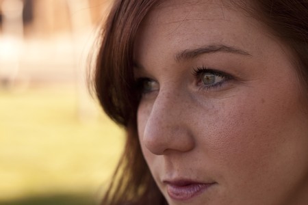 A portrait of a woman in her mid tweenties. の写真素材