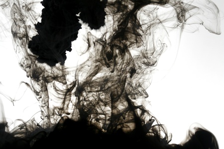 Smoke liquid ink in waterの写真素材