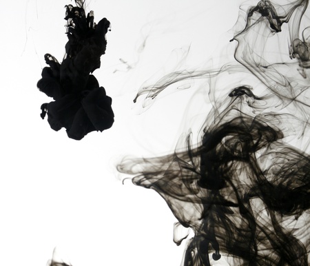 Smoke liquid ink in waterの写真素材