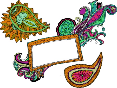 Hand drawn Paisleys to help with your designsの写真素材