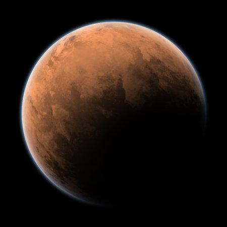 a moon or planet in outerspace.