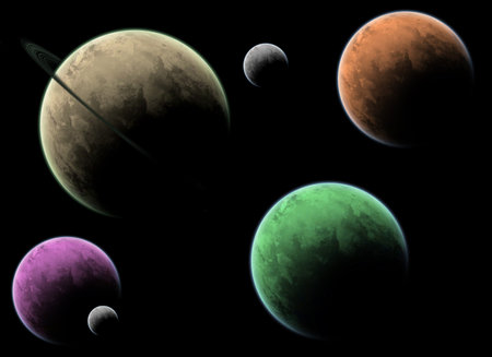 a moon or planet in outerspace.