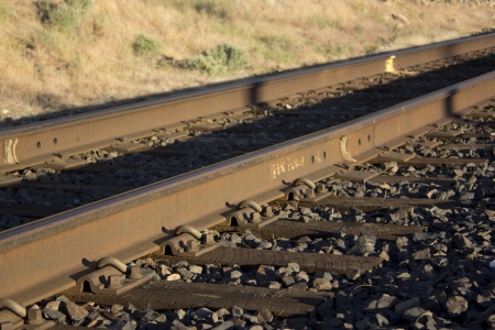 railroad tracks that vanishの写真素材