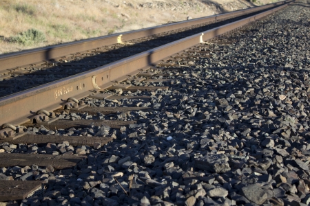 railroad tracks that vanishの写真素材