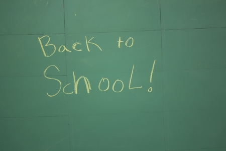 back to school on a chalk boardの写真素材