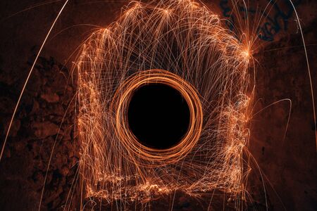 Spark ball to place personal mark in the centerの写真素材