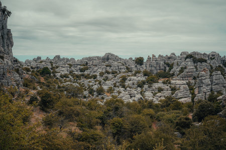 Landscape of stones and rocks El Torcal MÃ¡laga