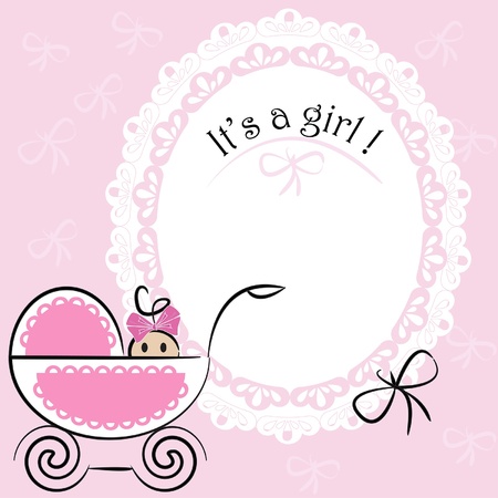 Baby card - Its a girl themeのイラスト素材