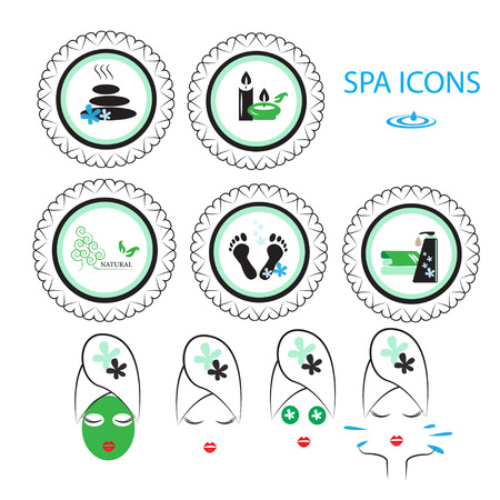 Spa icons set for your designのイラスト素材