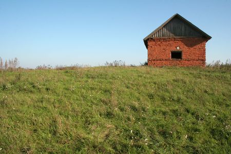 Lonely small houseの写真素材