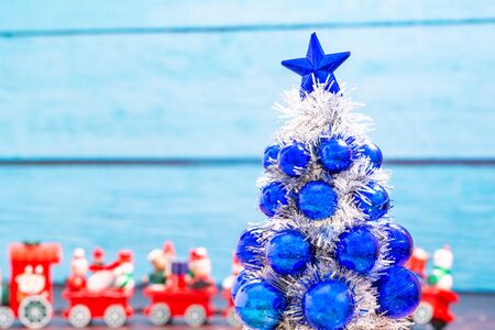 Christmas Holiday Season background with decorations. Merry Christmas New Year collection, gifts and decorative ornaments. Empty copy space for text.の写真素材