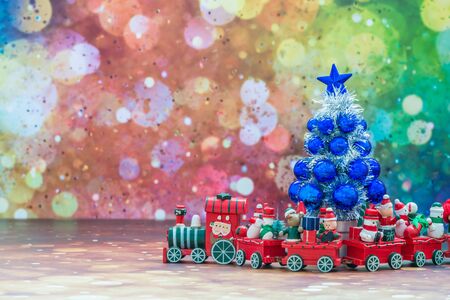 Christmas Holiday Season background with decorations. Merry Christmas New Year collection, gifts and decorative ornaments. Empty copy space for text.の写真素材