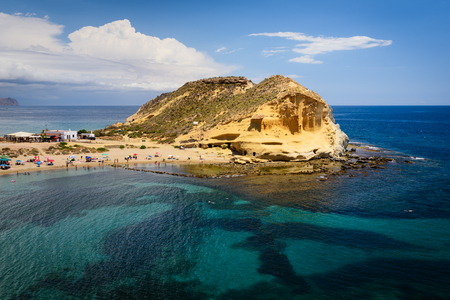 Cocedores beach in Murcia near Aguilas at Mediterranean sea of spainの写真素材