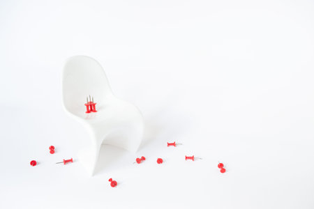 Hemorrhoid problem concept on white background