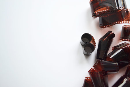 Banner with 35 mm film and copy spaceの写真素材