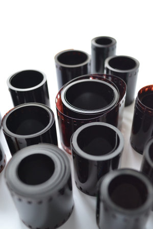 35mm color negative film on white background.