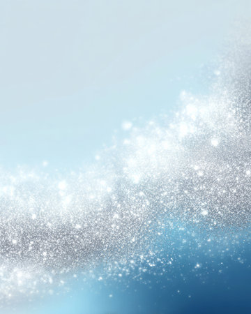 White and blue glitter wave background with sparkling dust particles, bright festive luxury abstract designの素材