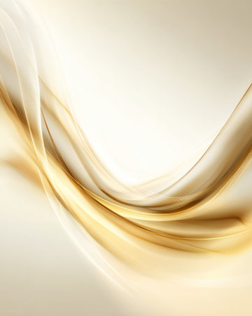 Abstract golden wave background with shiny flowing lines and bright elegant designの素材