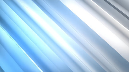 Abstract diagonal blue and white light stripes with smooth gradient backgroundの素材