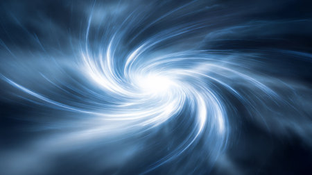 Blue and white swirling vortex energy background with glowing spiral motionの素材