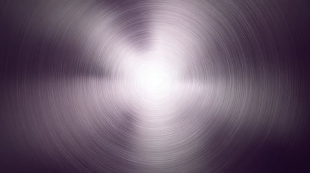 Concentric circular wave pattern with radiant white light and metallic violet abstract backgroundの素材