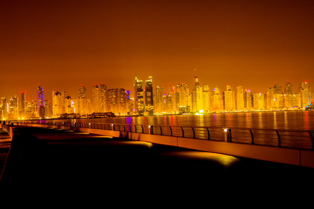 Dubai - April 29, 2017: Dubai Marina district on April 29 in UAE. Dubai is fastly developing city in Middle Eastのeditorial素材