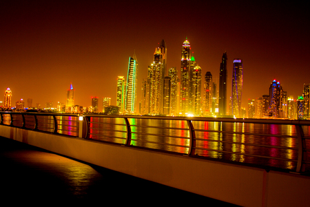 Dubai - April 29, 2017: Dubai Marina district on April 29 in UAE. Dubai is fastly developing city in Middle Eastのeditorial素材