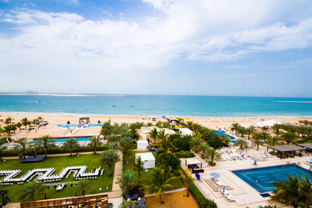 Al Hamra beach, a view from Al Hamra Beach Resort March 01, 2017のeditorial素材