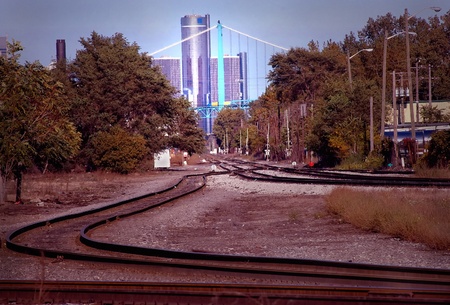 Railroad Tracks in Detroitのeditorial素材