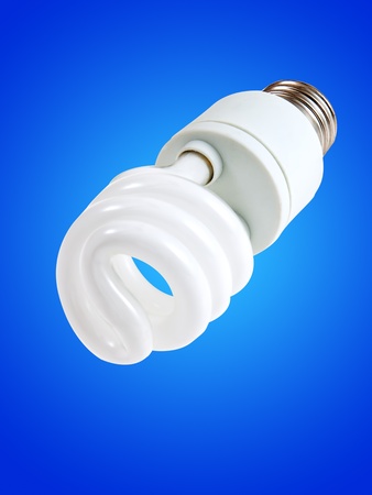 New style light bulb glowing on blueの写真素材