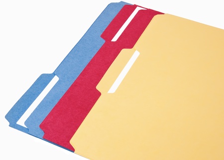 Multi color file folders for topic documentsの写真素材