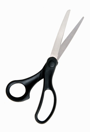 Open Scissors on white backgroundの写真素材