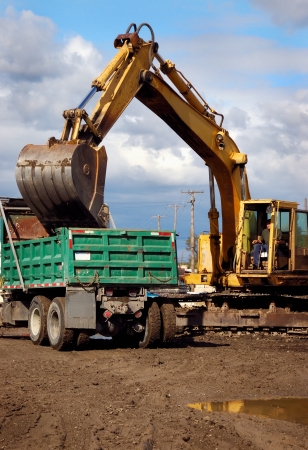 Back Hoe Crane Scoop Loadingの写真素材