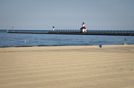 Southern Lake Michigan Pierの写真素材