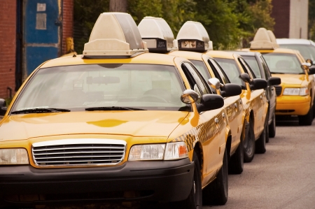 Taxi Cab Stand in Detroitの写真素材