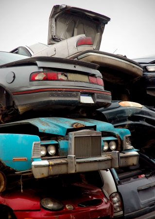 Scrap Cars to be Recycledの写真素材