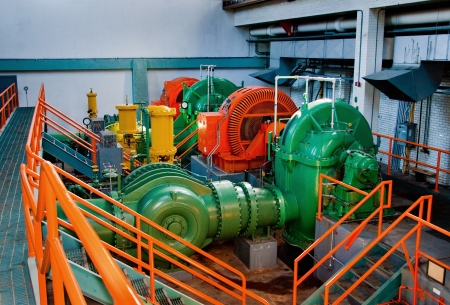 Colorful Machinery in Pump Stationの写真素材