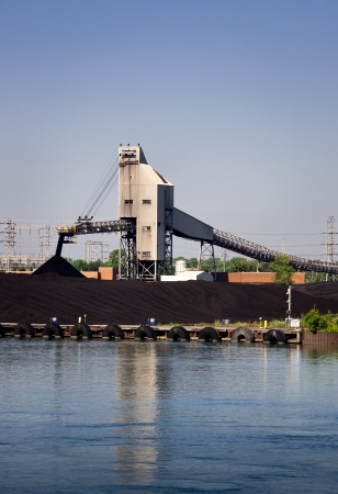 Coal Conveyor from Coal Train unloadの写真素材