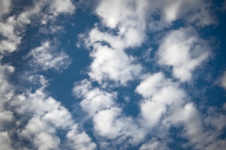 Sky with Puffy Cloudsの写真素材