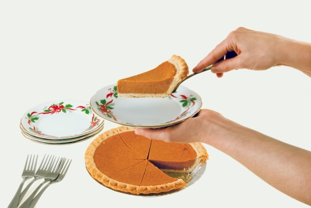 Holiday Pumpkin Pie Servingの写真素材